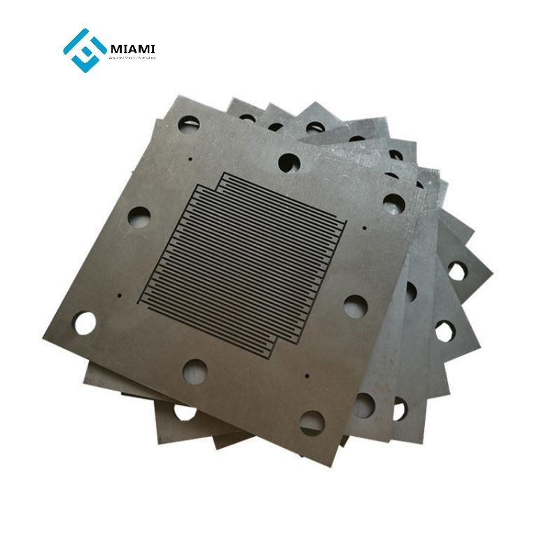 Plat bipolaire imperméable de graphite de douane de plat de graphite pour la pile à combustible